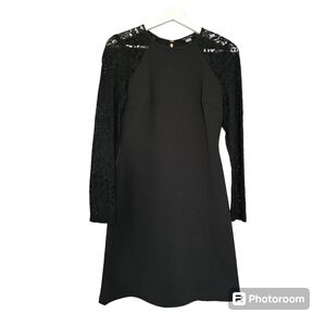 Tommy Hilfiger size 2, A-line mini dress with lace long sleeve, LBD